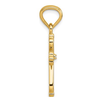 14K Yellow Gold Diamond Cross Pendant – view 2
