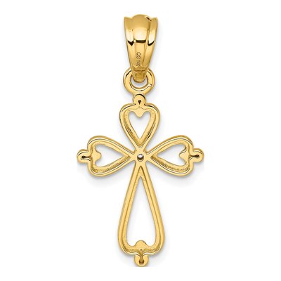 14K Yellow Gold Diamond Cross Pendant – view 3