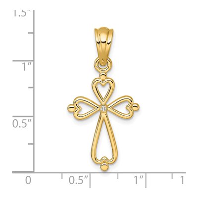 14K Yellow Gold Diamond Cross Pendant – view 4