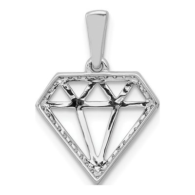 14K White Gold 1/10 ct tw Diamond Gemstone-Shape Pendant – view 4