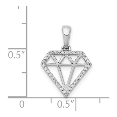 14K White Gold 1/10 ct tw Diamond Gemstone-Shape Pendant – view 5