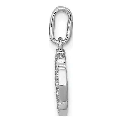 14K White Gold 1/10 ct tw Diamond Fancy Cross Pendant – view 2