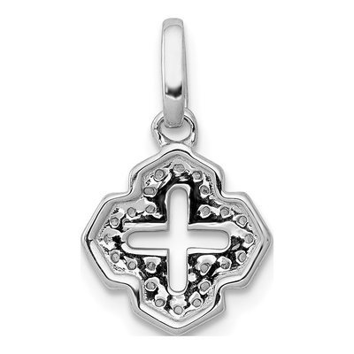 14K White Gold 1/10 ct tw Diamond Fancy Cross Pendant – view 3