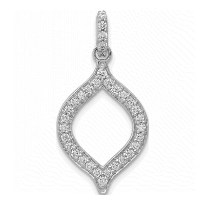 14K White Gold 1/2 ct tw Lab-Grown Diamond Open Pendant