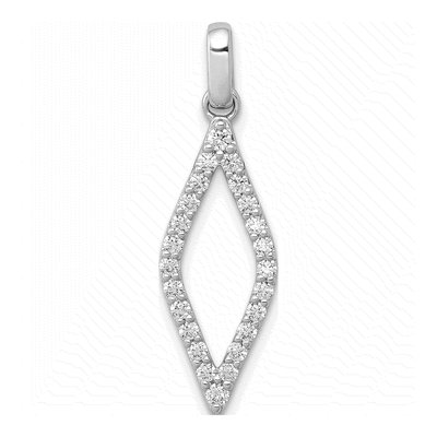 14K White Gold 1/2 ct tw Lab-Grown Diamond Geometric Pendant