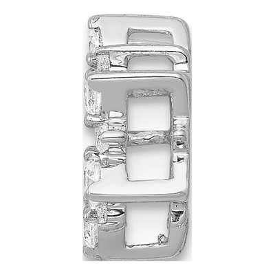 10K White Gold 1/5 ct tw Diamond Fancy Circle Slide Pendant – view 2