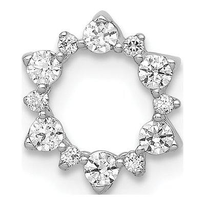 10K White Gold 1/5 ct tw Diamond Fancy Circle Slide Pendant