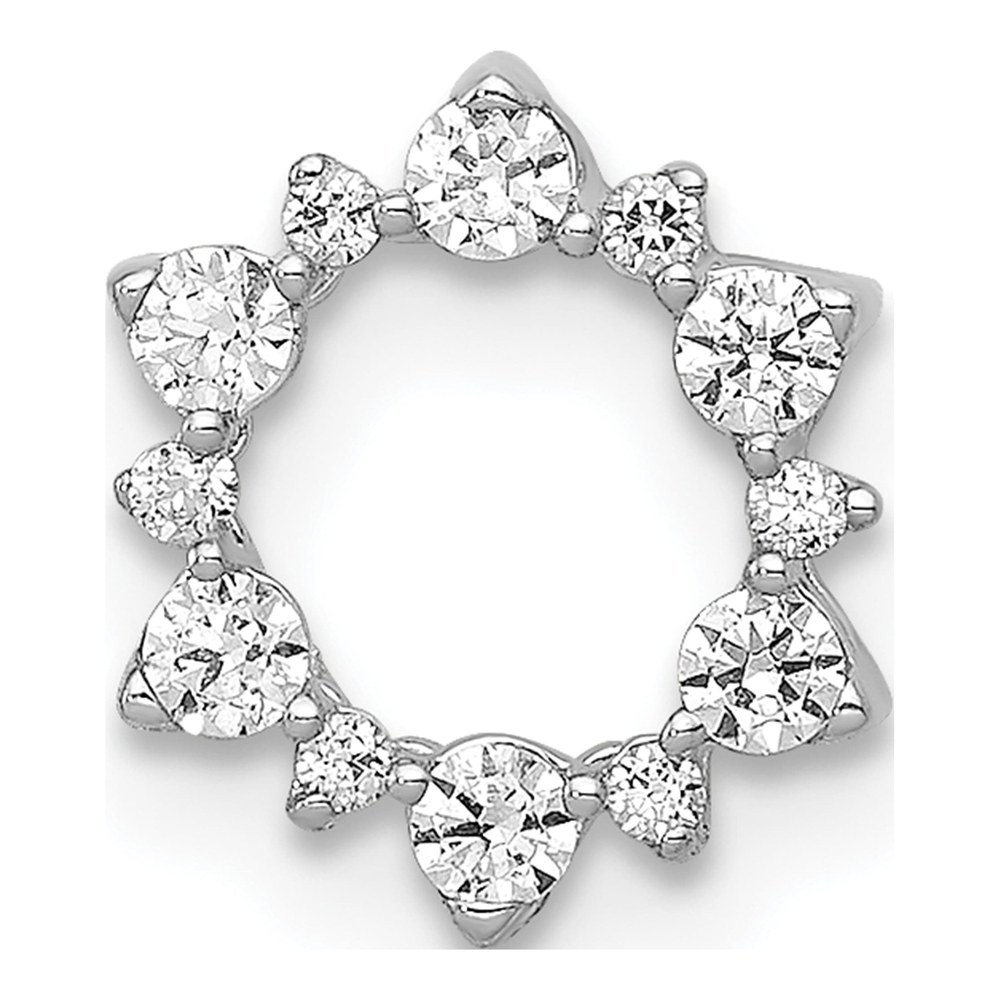 14K White Gold 1/5 ct tw Diamond Circle Slide Pendant