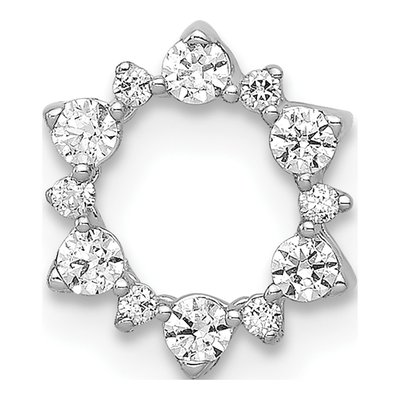 14K White Gold 1/5 ct tw Diamond Circle Slide Pendant