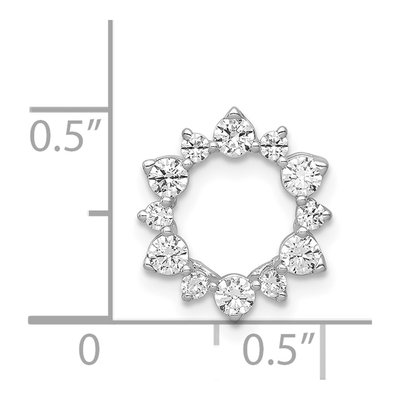 14K White Gold 1/2 ct tw Diamond Fancy Circle Slide Pendant – view 5