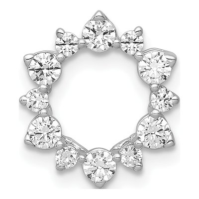 14K White Gold 1/2 ct tw Lab-Grown Diamond Circle Slide Pendant