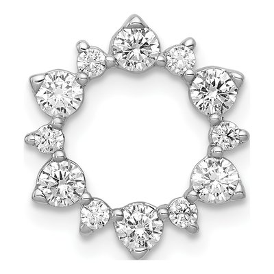 14K White Gold 5/8 ct tw Diamond Circle Slide Pendant