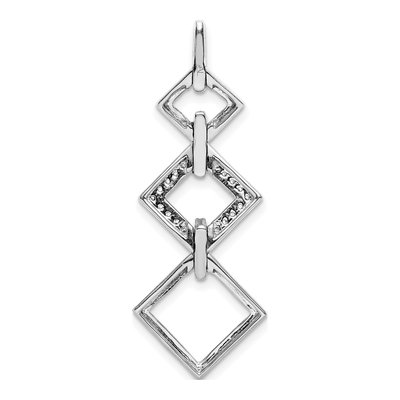 14K White Gold 1/6 ct tw Diamond Three Square Dangle Pendant – view 5