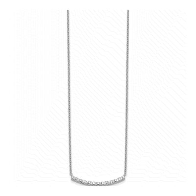 14K White Gold 1/4 ct tw Diamond Curved Bar Necklace – view 3