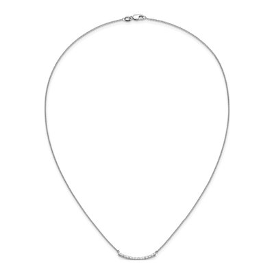 14K White Gold 1/4 ct tw Diamond Curved Bar Necklace – view 5