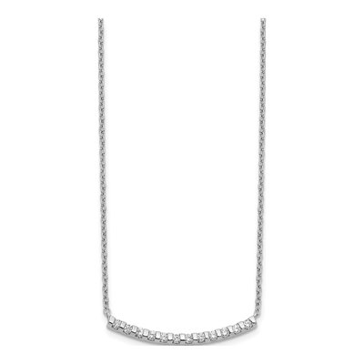 14K White Gold 1/4 ct tw Lab-Grown Diamond Curved Bar Necklace – view 3