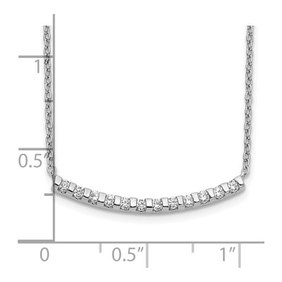 14K White Gold 1/4 ct tw Lab-Grown Diamond Curved Bar Necklace – view 4
