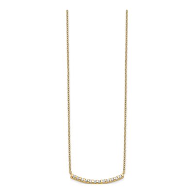14K Yellow Gold 1/4 ct tw Lab-Grown Diamond Bar Necklace – view 3