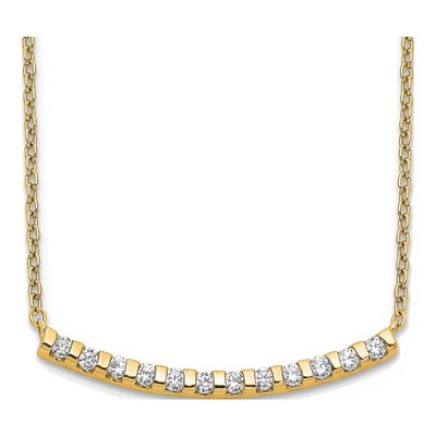 14K Yellow Gold 1/4 ct tw Lab-Grown Diamond Bar Necklace