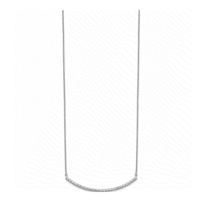 14K White Gold 1/2 ct tw Diamond Curved Bar 18-Inch Necklace – view 3