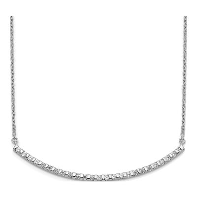 14K White Gold 1/2 ct tw Lab-Grown Diamond Bar Necklace