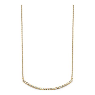 14K Yellow Gold 1/2 ct tw Lab-Grown Diamond Curved Bar Necklace – view 3