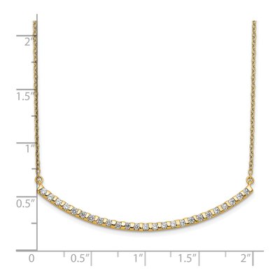 14K Yellow Gold 1/2 ct tw Lab-Grown Diamond Curved Bar Necklace – view 4