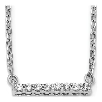 10K White Gold 1/10 ct tw Diamond Bar Necklace