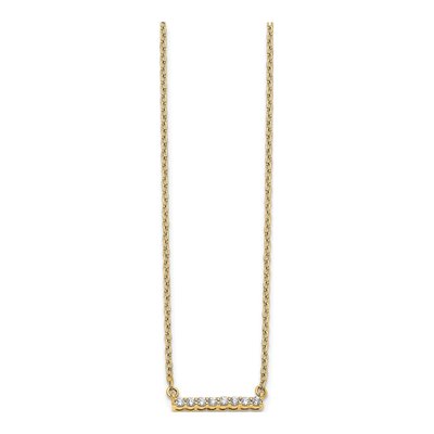 14K Yellow Gold 1/10 ct tw Diamond Bar Necklace – view 2
