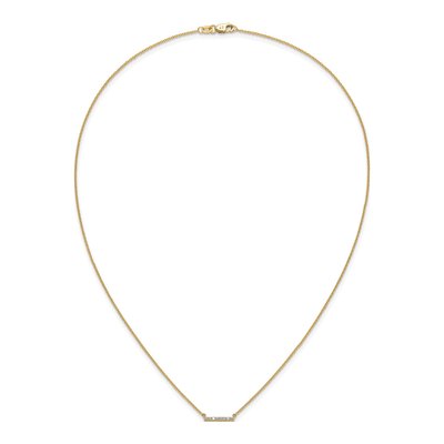 14K Yellow Gold 1/10 ct tw Diamond Bar Necklace – view 4