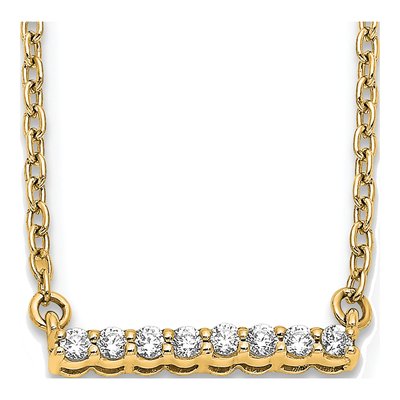14K Yellow Gold 1/10 ct tw Diamond Bar Necklace