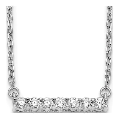 14K White Gold 1/4 ct tw Diamond Bar Necklace