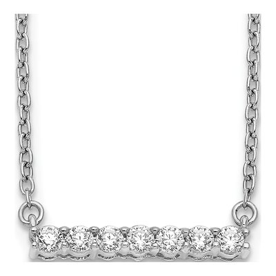 14K White Gold 1/4 ct tw Lab-Grown Diamond Bar Necklace