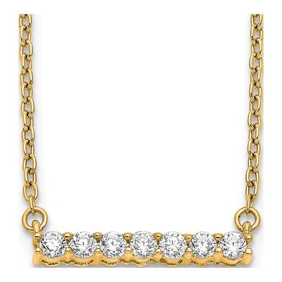 14K Yellow Gold 1/4 ct tw Diamond Bar Necklace