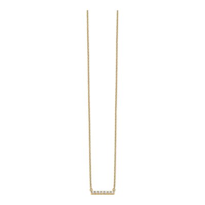 14K Yellow Gold 1/4 ct tw Lab-Grown Diamond Bar Necklace – view 2