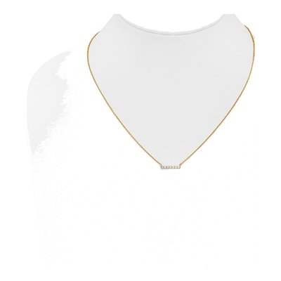14K Yellow Gold 1/4 ct tw Lab-Grown Diamond Bar Necklace – view 4