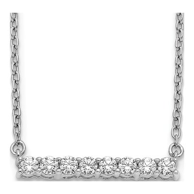 14K White Gold 1/3 ct tw Diamond Bar Necklace