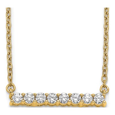14K Yellow Gold 1/3 ct tw Diamond Bar Necklace