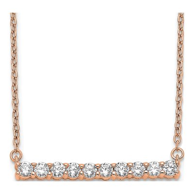 14K Rose Gold 1/2 ct tw Lab-Grown Diamond Bar Necklace