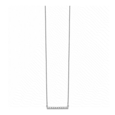 14K White Gold 1/2 ct tw Diamond Bar 18-inch Necklace – view 3