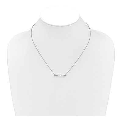 14K White Gold 1/2 ct tw Diamond Bar 18-inch Necklace – view 4