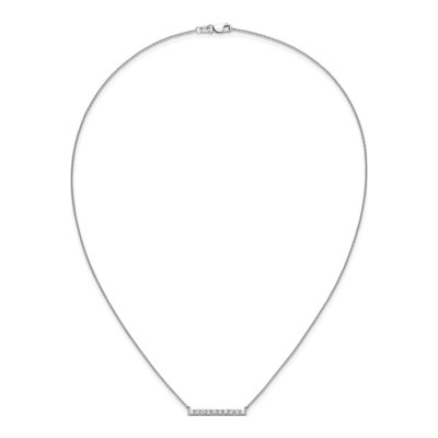 14K White Gold 1/2 ct tw Diamond Bar 18-inch Necklace – view 5