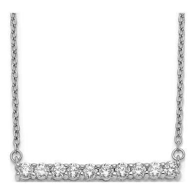 14K White Gold 1/2 ct tw Lab-Grown Diamond Bar Necklace