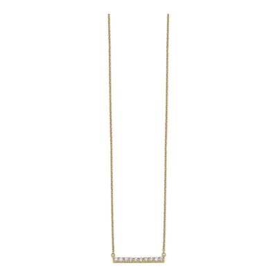 14K Yellow Gold 1/2 ct tw Lab-Grown Diamond Bar Necklace – view 2