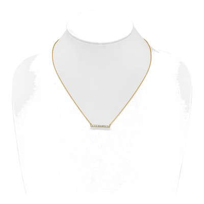 14K Yellow Gold 1/2 ct tw Lab-Grown Diamond Bar Necklace – view 4