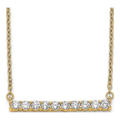 14K Yellow Gold 1/2 ct tw Lab-Grown Diamond Bar Necklace