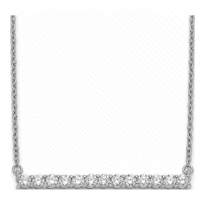 14K White Gold 5/8 ct tw Diamond Bar Necklace