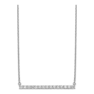 14K White Gold 3/4 ct tw Diamond Bar Necklace – view 3