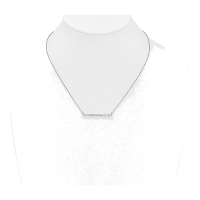 14K White Gold 3/4 ct tw Diamond Bar Necklace – view 4