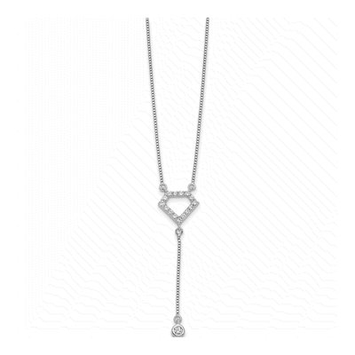 14K White Gold 1/4 ct tw Lab-Grown Diamond Geometric Necklace – view 2